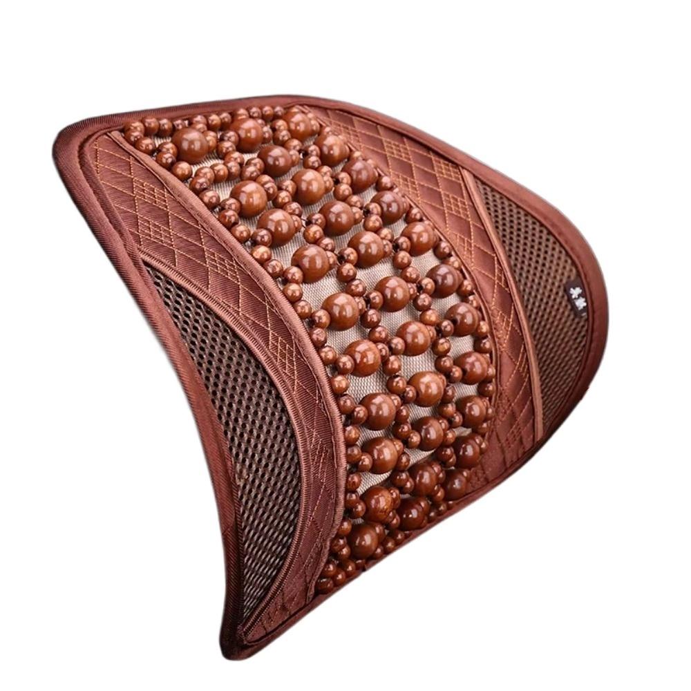 

Mesh Car Seat Waist Cushion Wooden Bead Car Waist Support Pillow for Car Driver коричневый