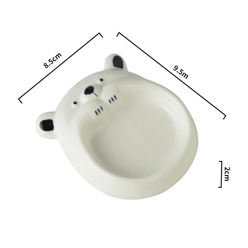 Ceramic Small Flavor Plate Cute Little Dog Sauce Plate  Butter Small Plate  Mini Sushi Soy Sauce Dipping Bowl