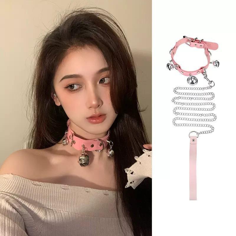 Unisex Leather Punk Chain Choker Necklace: Edgy, High-End Design