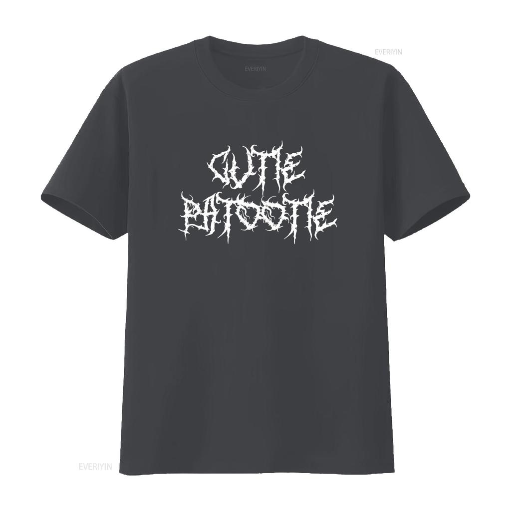 Cutie Patootie T-Shirt Lustiger Heavy Metal Stil mit Gothic-Schrift Alternative Kleidung für Schweiß-Liebhaber Vintage Gewaschen Weich