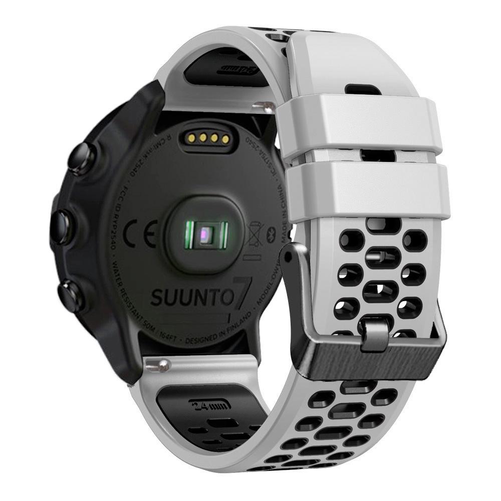 Cinturino in Silicone Traspirante Bicolore per Orologi Suunto 9/7, D5 e Spartan Sports, 24mm