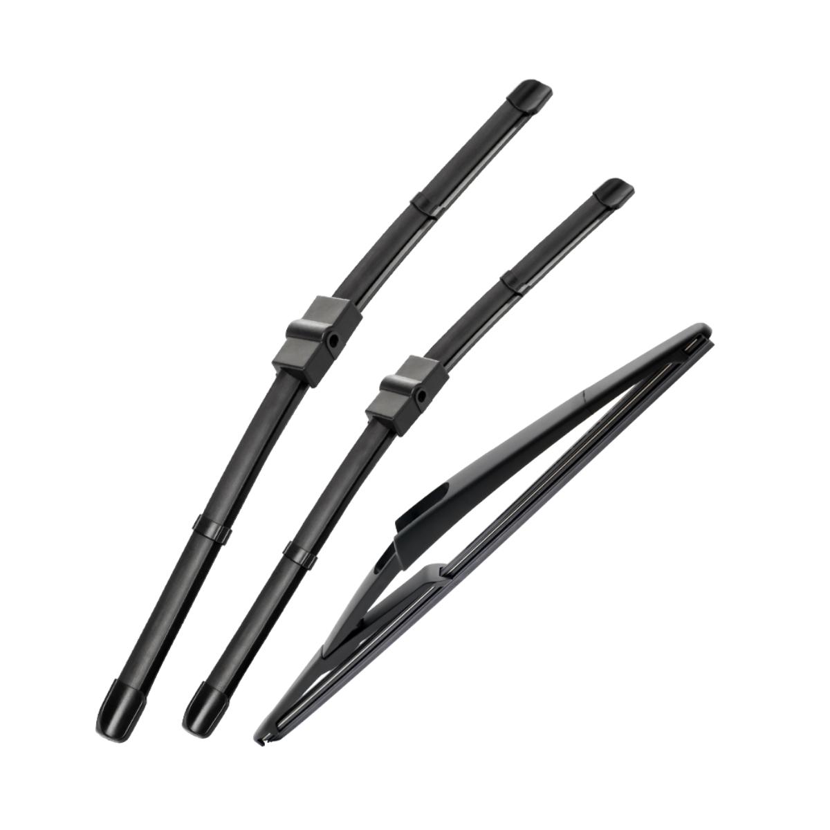 

For Peugeot 207SW 2006-2014 2007 2008 2009 2010 Wiper Front & Rear Wiper Blades Windshield Windscreen Window Brushes 26 +17 +12 Q22-26,Q22-17,E1-12 чёрный