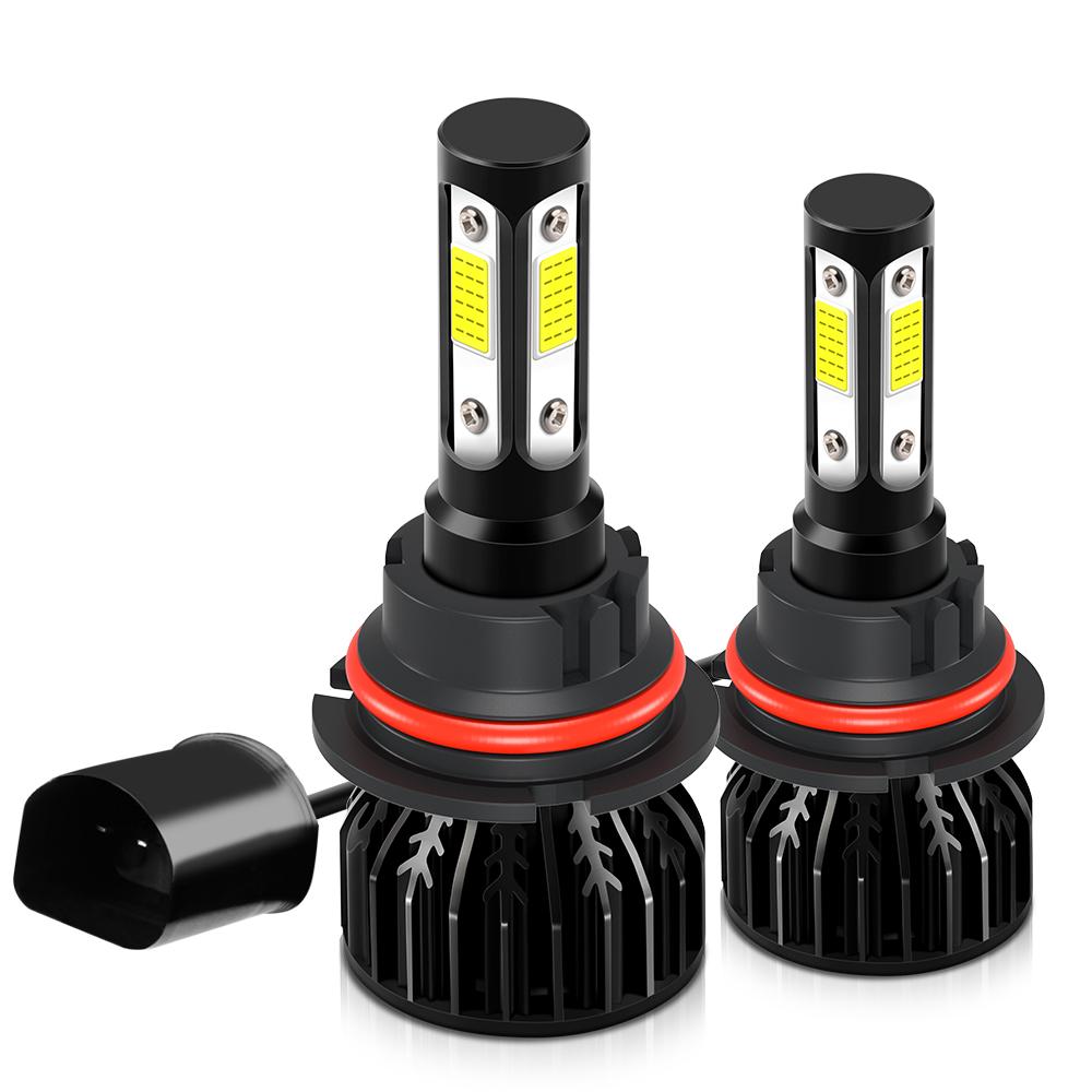 

9007 High Low Beam Car LED HeadLight Bulbs Highlight 4 Side 360°degree COB Chips 12000LM 6500K White Auto 12v Light Bulb