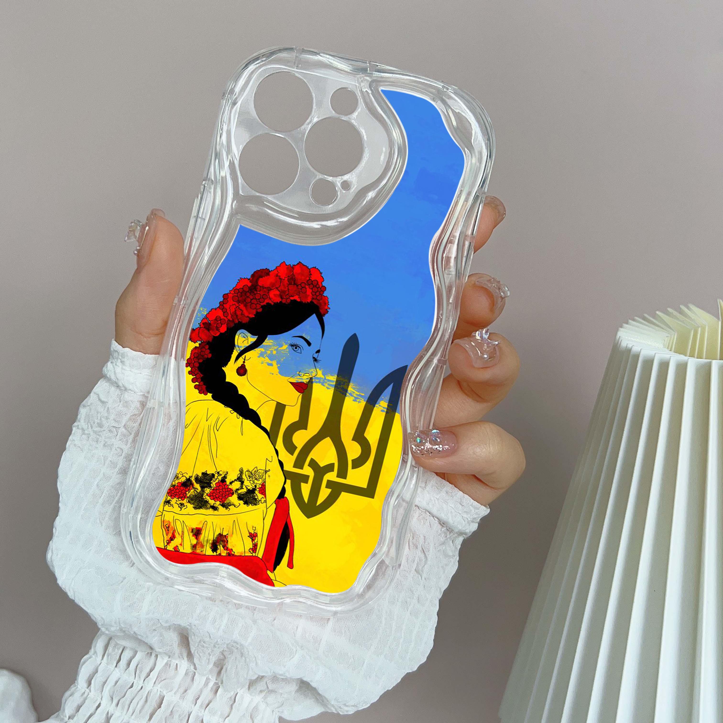 

N53 Girl National Emblem Design Art Wavy Phone Case for iPhone 15 14 Pro Max Samsung S24 S23 Ultra A54 A34 Xiaomi Redmi Huawei Honor Soft Back Cover Huawei P30 Pro