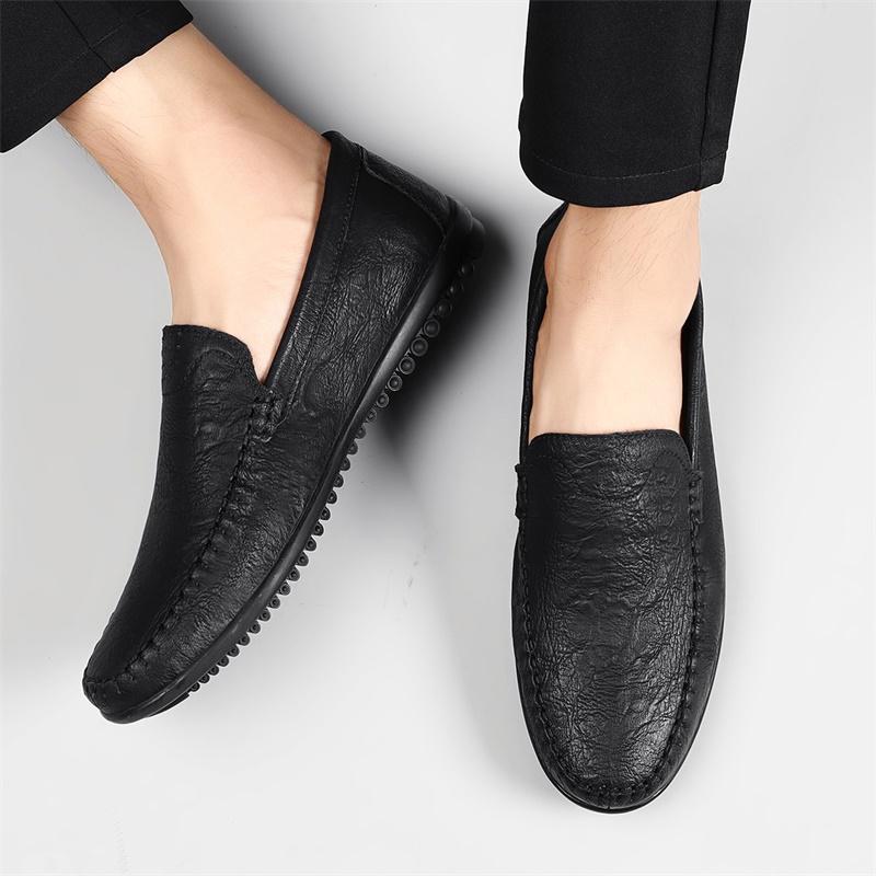 Genuine Leather Men Loafers fashion Luxury Brand Slip on British Business Casual Shoes Business Men Moccasins men Driving Shoes