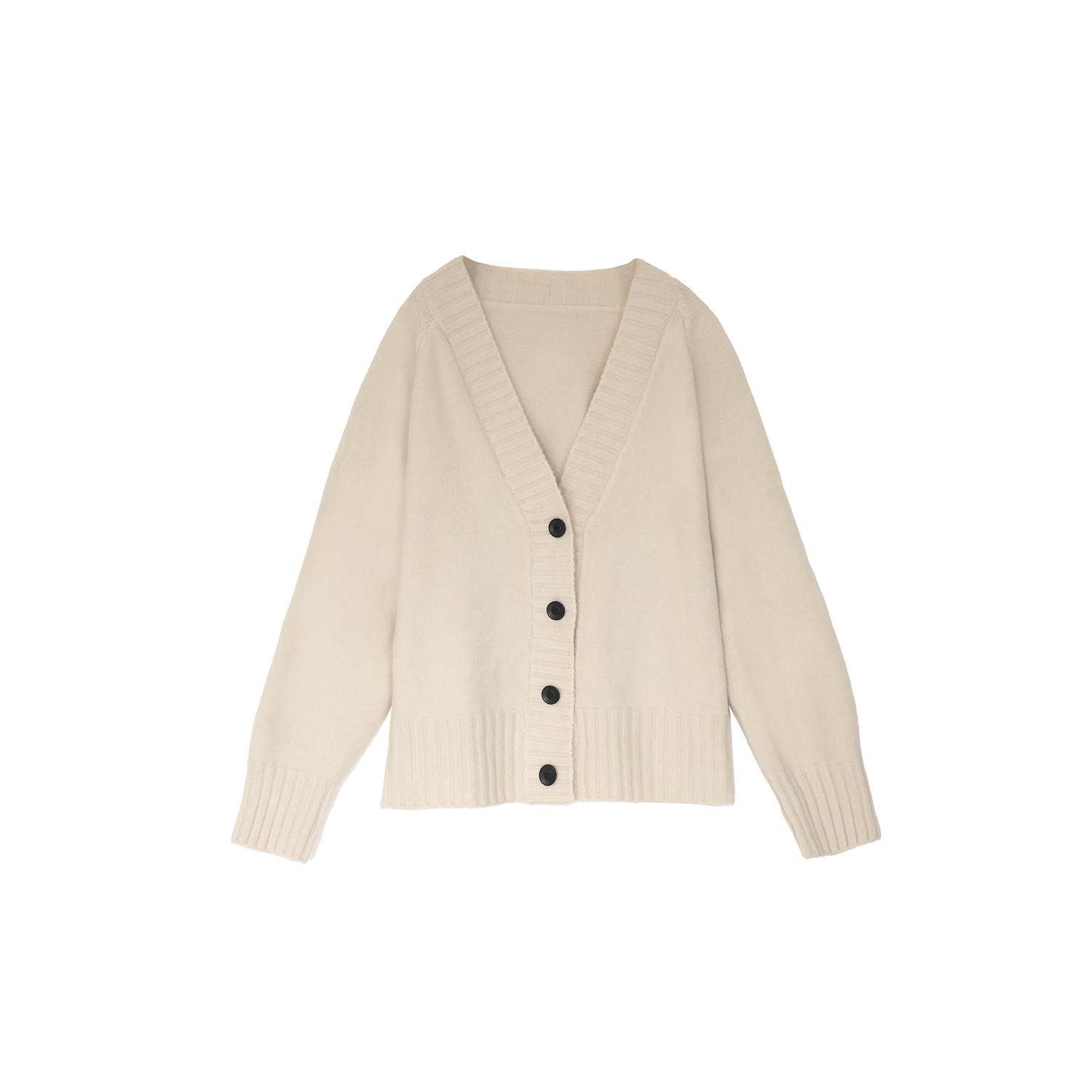 

Plus Size Women s Autumn V-Neck Casual Cardigan: Elegant French-Korean Style XL (60-80 kg) білий