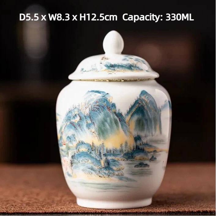 Enamel Ceramic Tea Caddy – Moisture-Proof Sealed Jar for Tea Storage Tea Jar