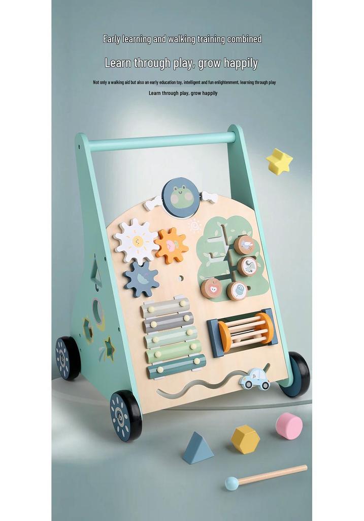 3-in-1 Wooden Baby Walker Stroller and Push Toy for First Steps - Ideal First Birthday Gift