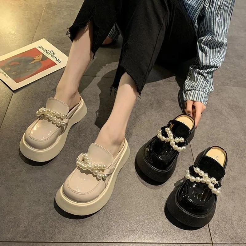Fashion Round Toe Woman Mules Slippers Elegant and Fashionable Sandals Summer 2025 Slides Designer Luxury Small Size Pvc Shoes for Women