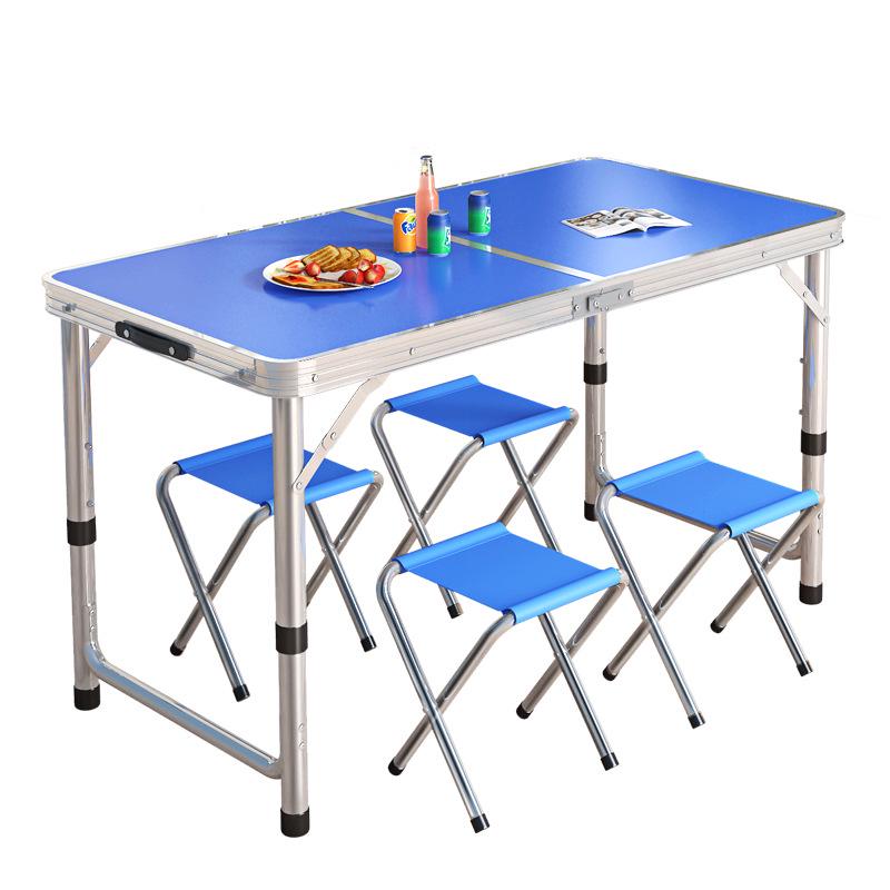 Portable Aluminum Folding Table for Outdoor Dining and Market Stalls - Adjustable and Compact