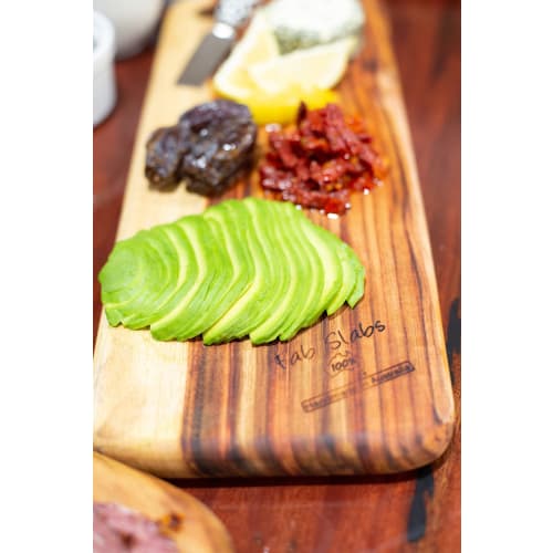 FAB SLABS Cutting Board, Paddle, Natural Camphor Wood, 500mm X 200mm X 30mm (Large)