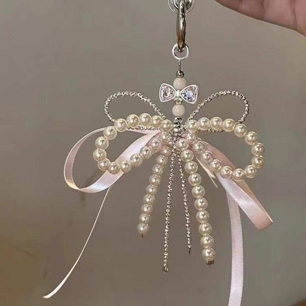 

Рожевий брелок Pearl Bow Aesthetic Holder Y2K Ins Key Ring