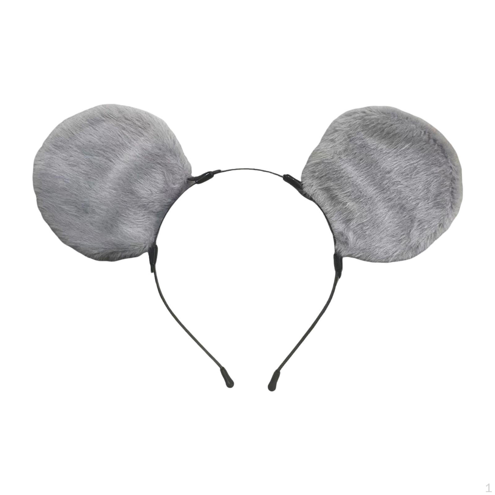 

Mice Ears Headband Soft Plush Cute Headwear for Party Carnival Masquerade