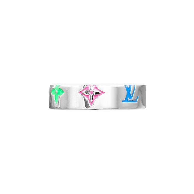 Louis Vuitton Exquisite Colorful Monogram Play Metal Ring Unisex rings M0991L