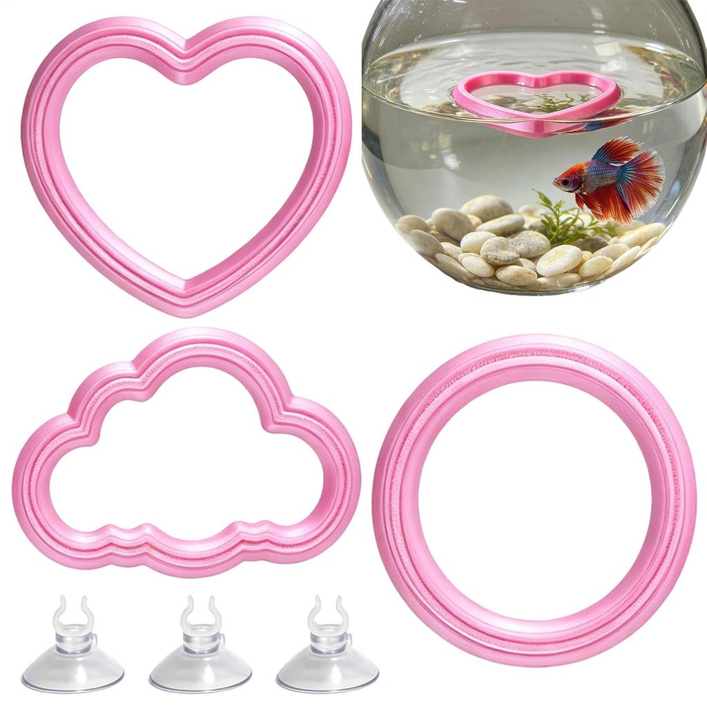 1Pcs Betta Exercise Rings Fish Tank Aquarium Training Ring Hoop Set With Suction Cups Betta Fish Interactive Play Relax Hide Toy