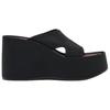 ZARA Minimalist Fashion Stitching Decorated Wedge Heels Slide Sandals Women sandals Black 3344510800