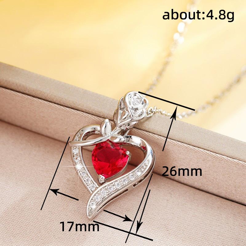 Light Luxury Design Style Necklace Female, Love Flower Rose Collarbone Chain, High-End Gift