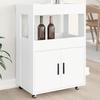 VidaXL White Bar Cart 60x39.5x89 Cm Engineered Wood, Bar Cabinet, Kitchen Storage Cart, Cabinet of 848269