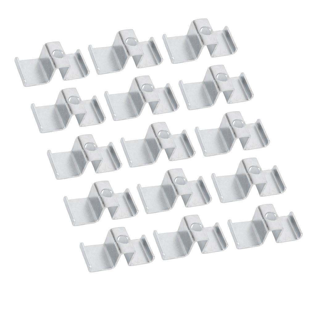 Pack of 25 Galvanized Steel Saddle Clamps for Oval Hole Design Grids, Industrial Floor Drainage Systems, Mezzanines, Walkways, Stair Treads