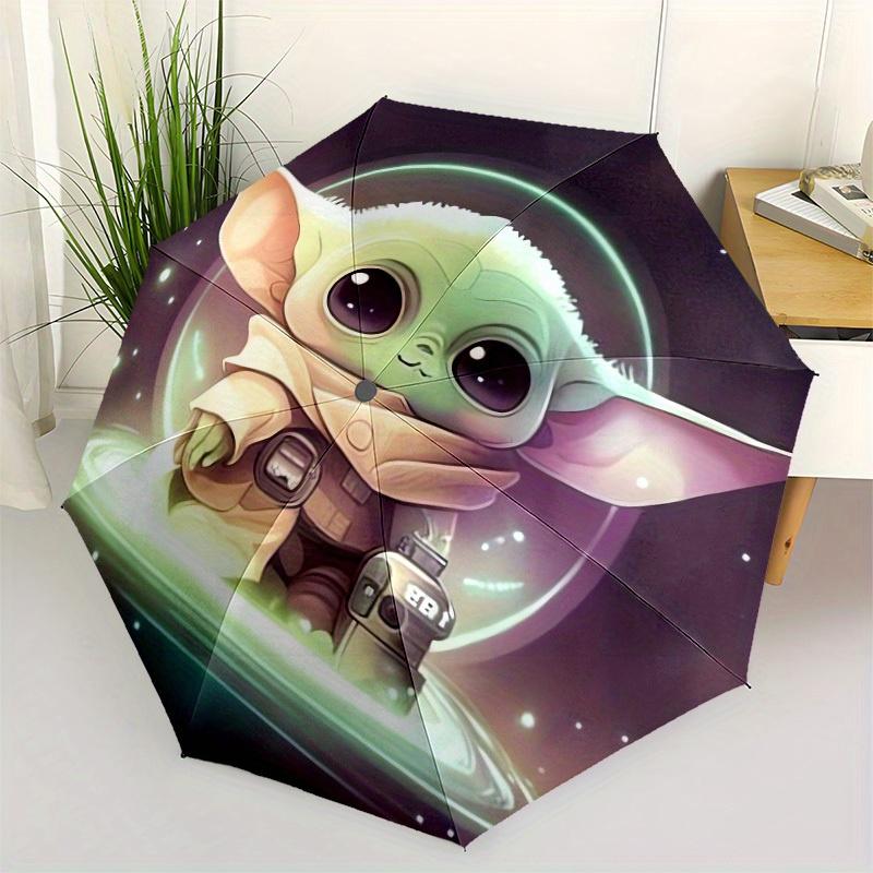 

1pc Baby Yoda Artwork Umbrella with Plastic Handle,Suitable for All Seasons Home Travel Outdoor UmbrellaM1050