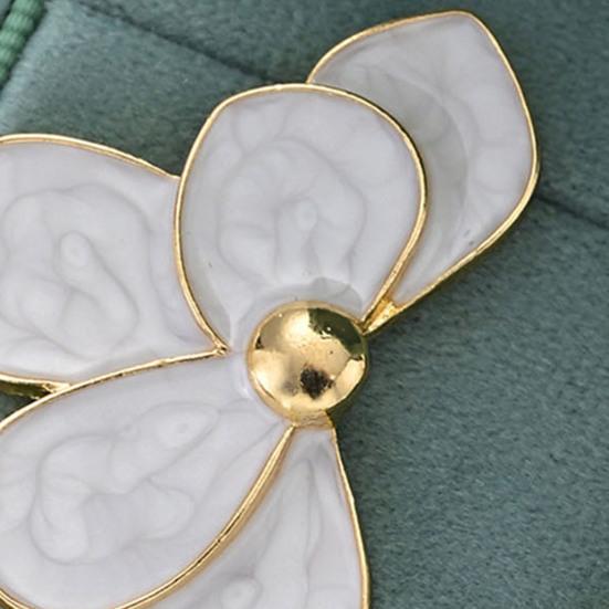 1 Pair Stud Earrings 3D Layered Petal Design Lightweight Alloy Ear Studs French Style Daily Wear Jewelry Gift