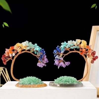 Handicrafts Mini Tree Model Natural Crystal Wishing Tree Ornaments  Feng Shui Ornaments