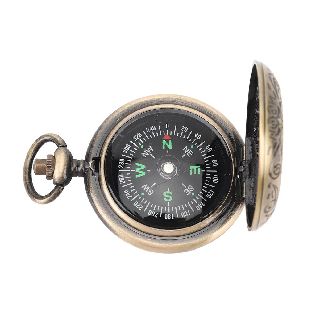 Antique Compass Luminous Accurate Rotatable Dial Metal Flip Cover Vintage Pocket Compass for
