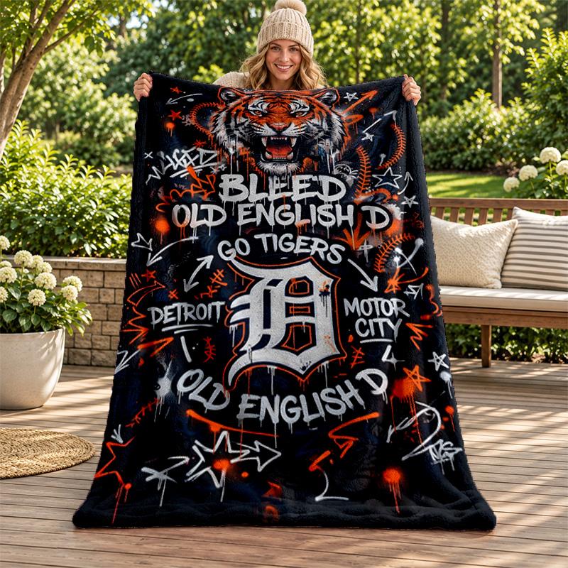 Detroit Tigers blanket Flannel Blanket Soft Cozy Plush Throw for Sofa Bed Lightweight Home Decoration Gifts for Christmas various holidays