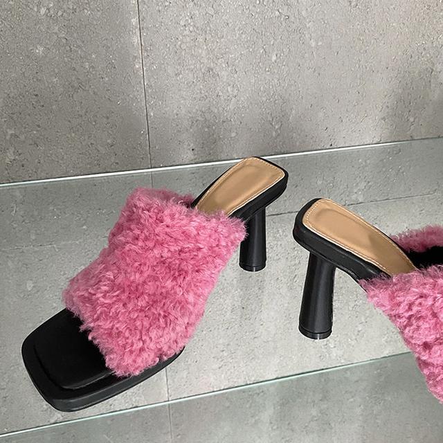 

Liyke/Новые летние женские тапочки, модные женские шлепанцы высокого качества на платформе с квадратным носком, уличные модельные вечерние сандалии 36 розовый