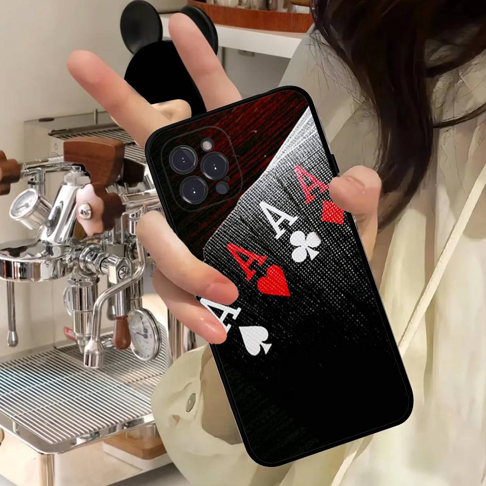 Poker Pattern Game Soft Back Phone Cover Case For IPhone 17 16 Pro Max 15 12 11 16e 13 Mini 14 15 Plus