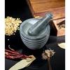 Crocon Grey Marble Pestle and Mortar Set – 4 Inch Spice and Herb Grinder, Perfect for Grinding Spices, Silbatta, and Kitchen Tools & Gadgets
