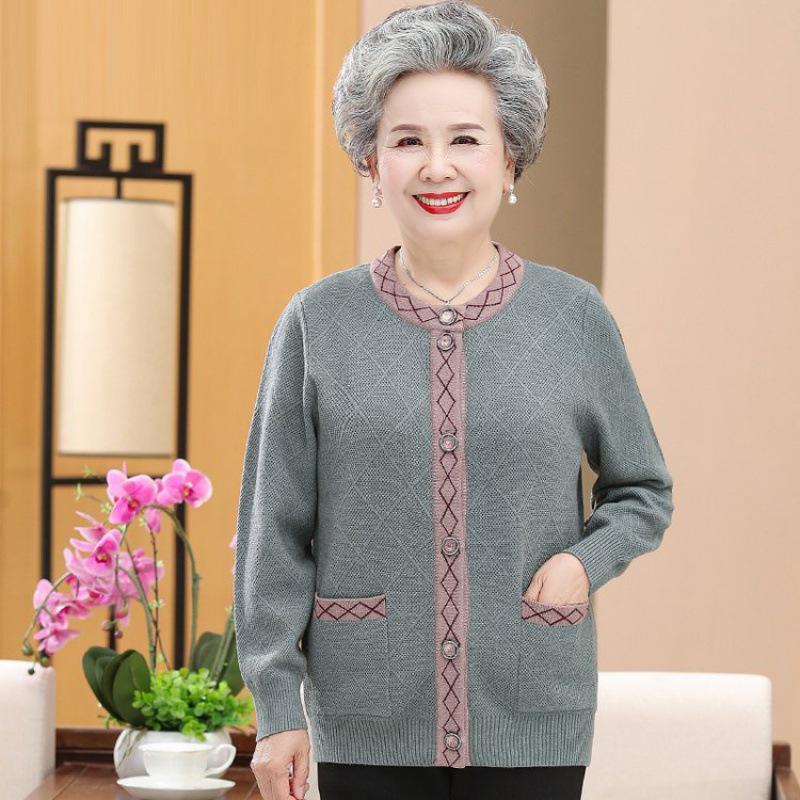 

Бархатный кардиган свитер для женщин 60-80: Уютная зимняя одежда для мамы или бабушки XXL (120-135 jin)