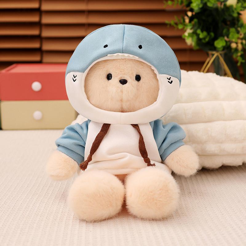 New High Quality Animal Cosplay Bear Plush Doll Pillow Dinosaur Shark Turn White Brown Bear Plush Toy for Boys Girls Comfort Toy