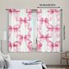 2 Pcs Pink Bow Print Curtains,suitable for Bedroom,living Room Kitchen Decoration,home Decoration,window Decoration