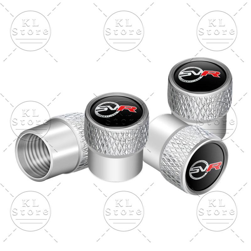 SV SVR Logo Car Tire Valve 4pcs Wheel Tire Valve Stem Dust Cap Cover For Discovery Freelander Land Rover Range Rover Evoque L322 XS1
