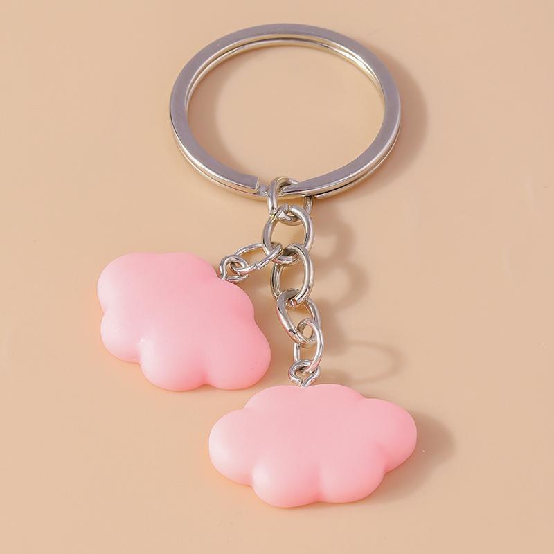 Cute Resin Canday Colors Cloud Keychain for Women Girls Rainbow Keyring Pendants Handbag Decor DIY Jewelry Accessories