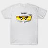 מידה אסייתית גברים חולצת טריקו הדפסת שחורה Ninjago עיניים נינג'ה לבן זיין Fanart חולצת טריקו מעשה ידי אדם הדפסת העברת חום ללא חיתוך חולצת טריקו כותנה