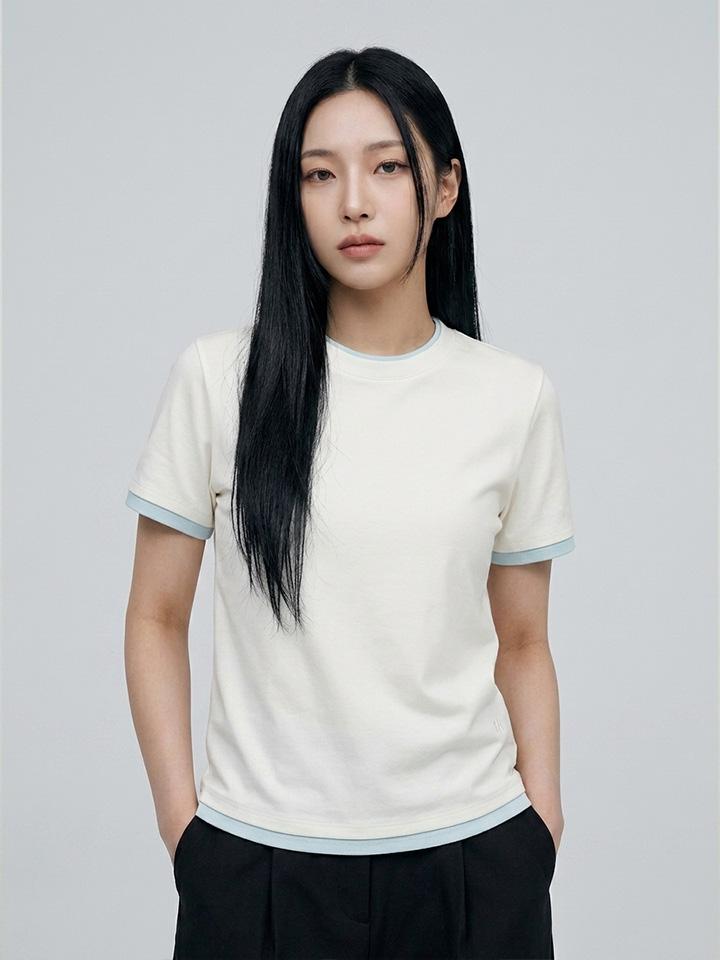 HANGTEN Women'S Layered Short Sleeve T-Shirt_003(10570-131-415-69)