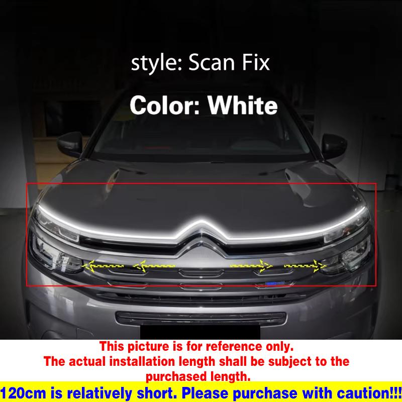 1 sztuka Samochodowe LED DRL 12v Światła do jazdy dziennej Wodoodporny Elastyczny Pasek Skanujący Pasek Świetlny Startowy Dla Citroen C5 Aircross 2017-2022