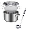 Grease Storage with Lid Bacon Container Strainer Stainless Steel Oil And Fat Separator Handle High Temperature Kitchen Keeper Hot Strain Store