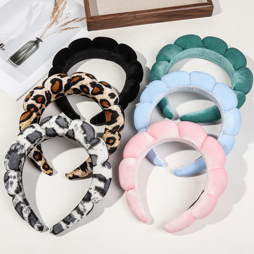 Pink Blue Spa Headbands for Face Washing,Facials,Masks Skin Treatments,100% Cotton Terry Cloth,Plush Soft Absorbent Hair band