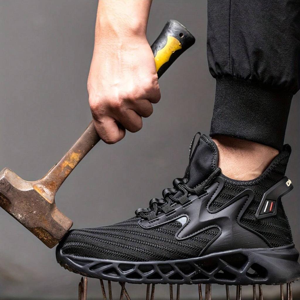 Steel Toe Cap Light Breathable Sneaker For Men Unisex Work Safety Shoes Anti-Smash And Anti-Puncture Non-Slip Safety Sneakers