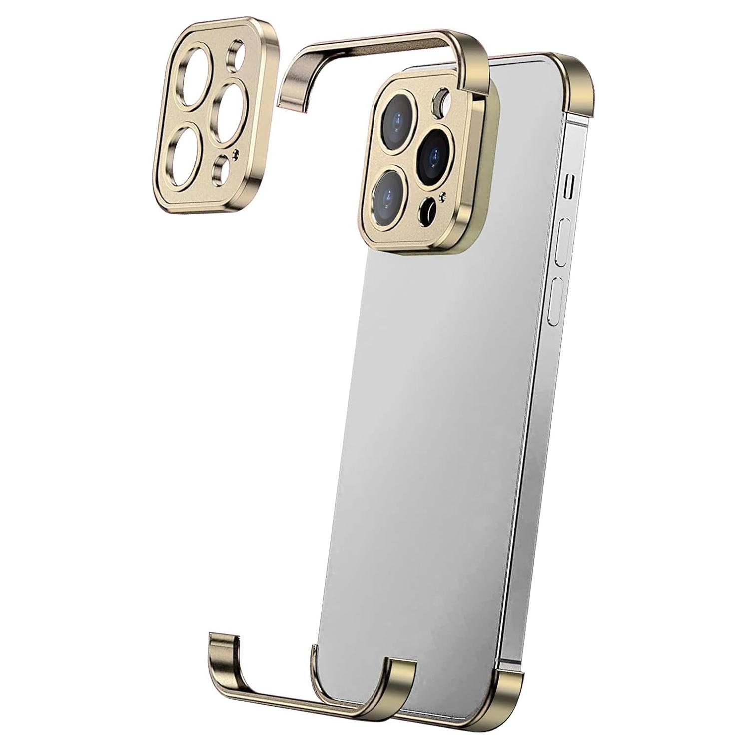 

Безрамочный чехол для iPhone 16 Pro, бампер-накладка на угол телефона из титанового сплава с защитой объектива камеры