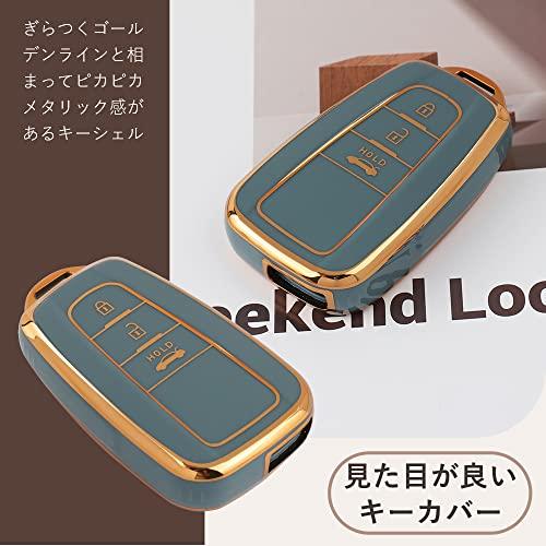 Futwod Key Cover 3 Buttons C-HR New Prius 50 Series Camry 70 Series Corolla Sport Corolla Sedan Crown RAV4 50 Series Mirai Key Holder Smart Key C