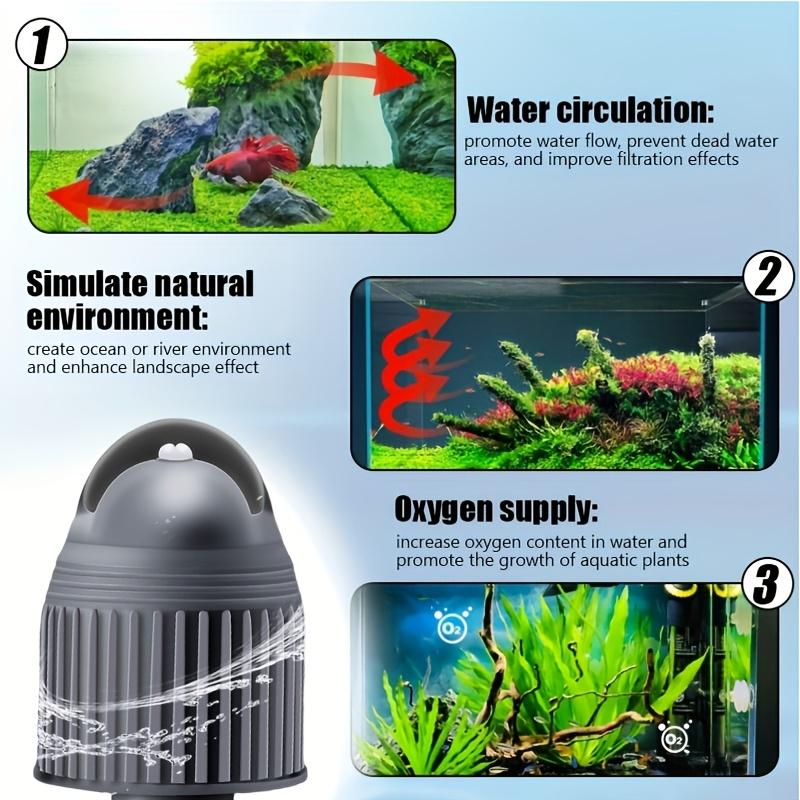 1pc with 4pcs Adapter Aquarium Wave Maker 360° Rotating Oxygenator