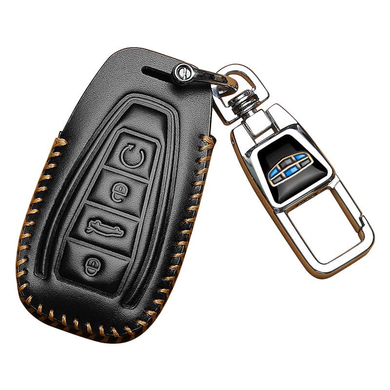 Leather Car Key Cover for Geely Models: Xingyue L, Xingrui, Binyue, Boyue L, Haoyue Pro, Dihao GS (24 Models)