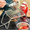 Multifunctional Folding Campfire Grill Portable Stainless Steel Camping Grill Grate Gas Stove Stand Outdoor Wood Stove Stand