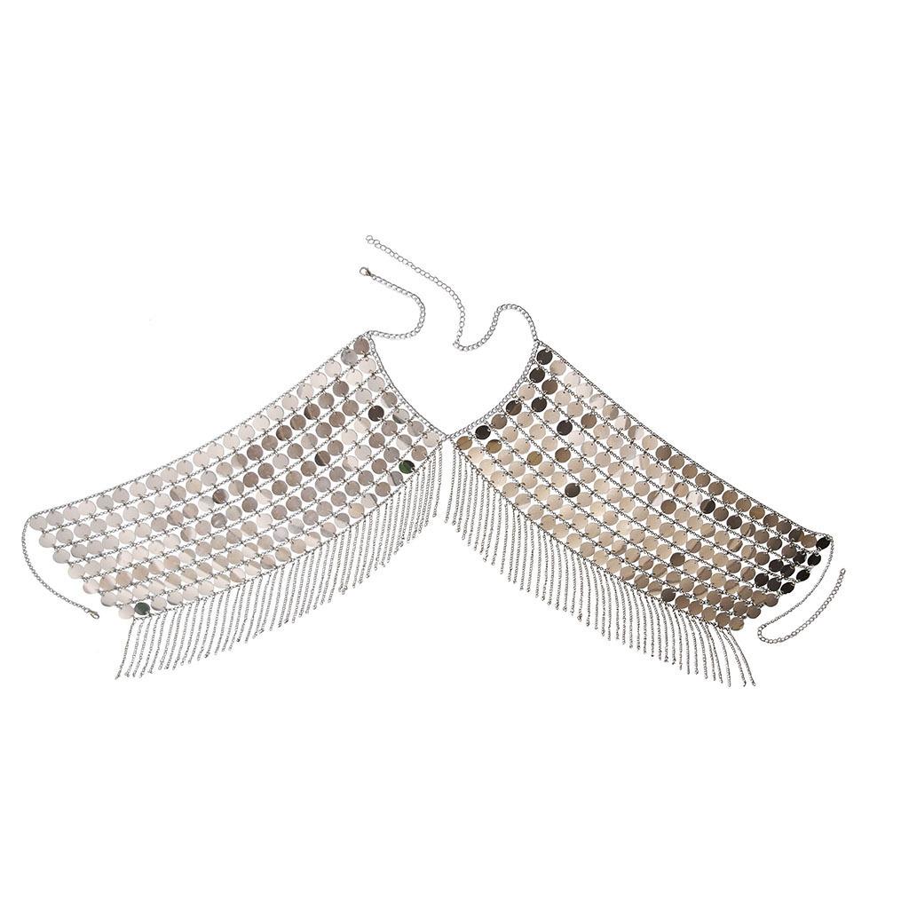 Hot Sale 2022 New Sexy Chest Necklace Street Snap Personality Double Shoulder Chain Sequins Tassel Breastpin Body Chains