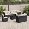 VidaXL Garden Lounge Set with Cushions 9 Pcs, Patio Sofas, Patio Furniture Set, Outdoor Furniture, Black 3249775