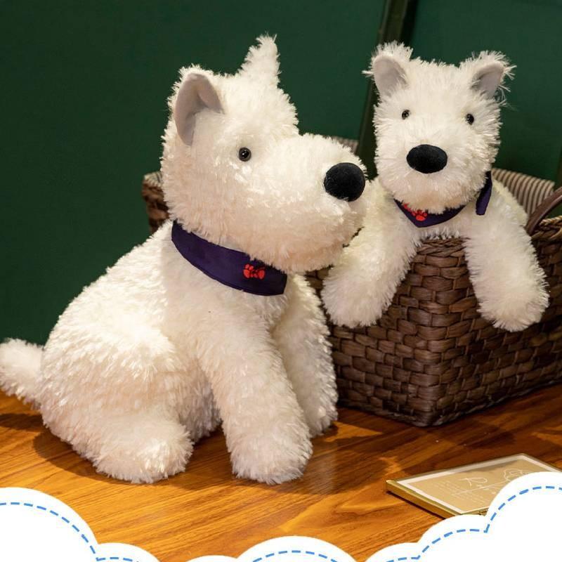 Cute West Highland White Terrier Plush Doll Fluffy Stuffed Animal Ideal For Birthdays And Special Occasions